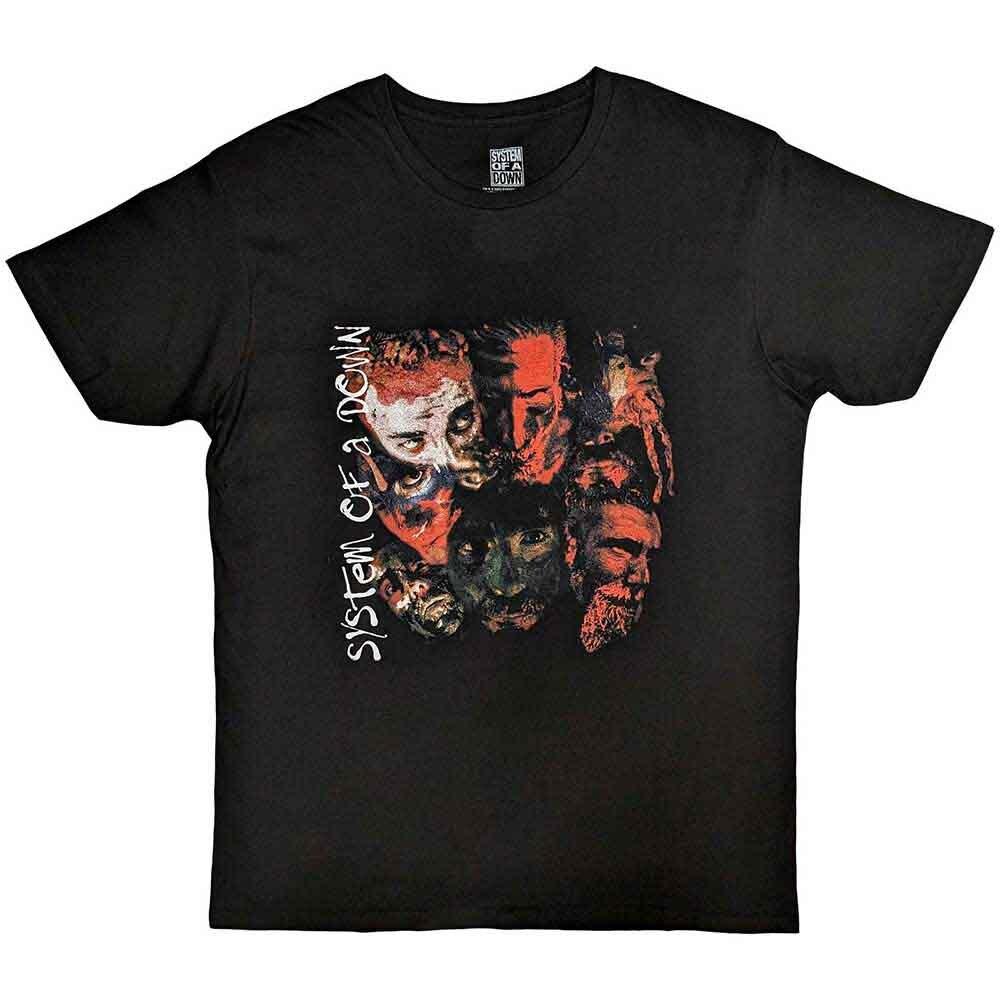 System Of A Down Painted Faces T-Shirt Black New Unisex T-Shirt XXXXL