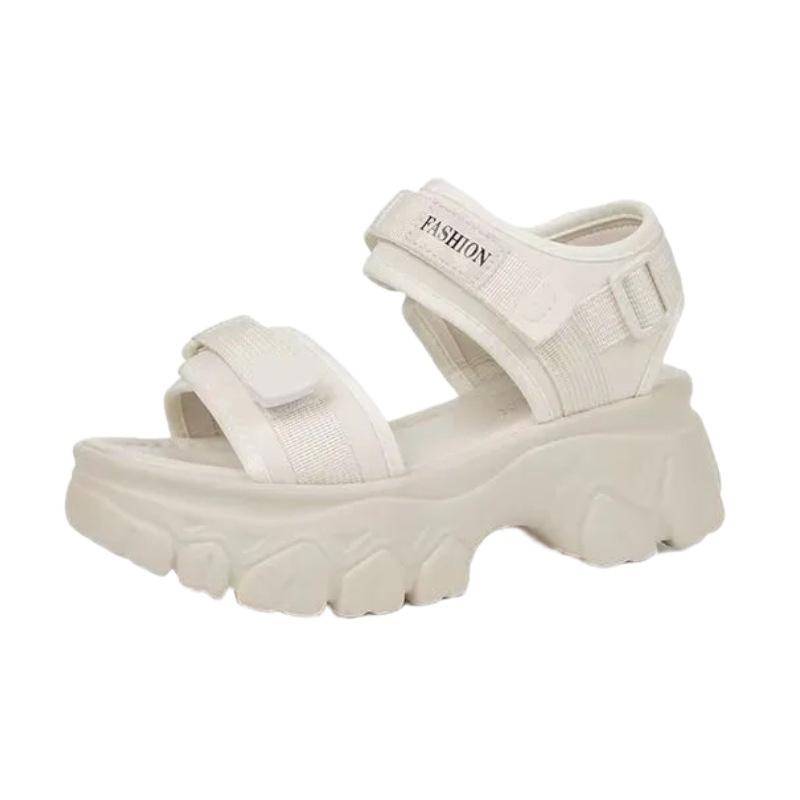 Daddy sandals thick-soled spring and summer new thick-heeled mid-heeled muffin soft-soled sports beach shoes