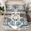 Nautical Bedding Set Full Size, Sailing Anchor Bed for Boys Teens,Ocea Comforter Cover Soft,Duvet Quilt Cover with 2 Pillowcases