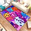 Colorful Abstract Dice Pattern Design Patterned Carpet, Non Slip Mat Suitable for Living Room and Bedroom Sofas