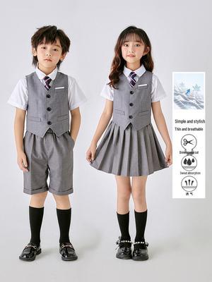 British-Style Primary School & Kindergarten Uniform Set for Children's Graduation and Performance - Spring/Autumn Wear