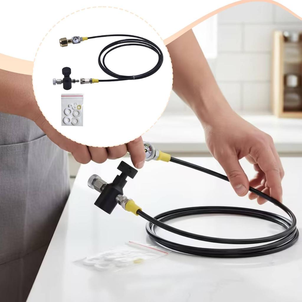 Carbonator Refill Adapter Connector Kit Accessory Professional 40Inches Hose Style A