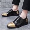 Men’s Derby Retro Black Gold Silver Leather Oxfords Dress Shoes Formal Office Business Shoes Tuxedo Wedding Shoes Plus Size