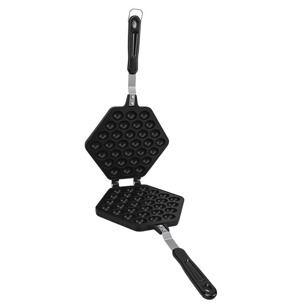 Bubble Waffle Pan Anti Stick Double Sided Stovetop Bubble Waffle Maker with Anti Scald Handles for Home Commercial Use
