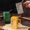 Creative Retro Shaped Ceramic Cup with Lid and Straw - Fun and Cute Office Couple Gift Coffee Cup Unique and Innovative