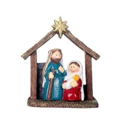 Creative Classic Holy Family Figurine Cute Cartoon Christmas Manger Ornaments Decorative Jesus Christ Figurine Christmas