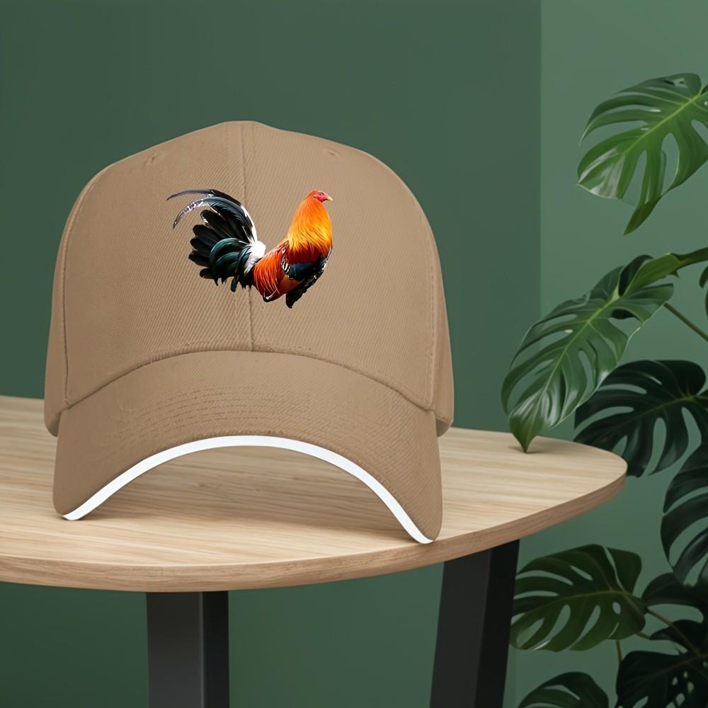 Rooster Graphic Baseball Cap Breathable Polyester Casual Adjustable Sports Cap for Adults