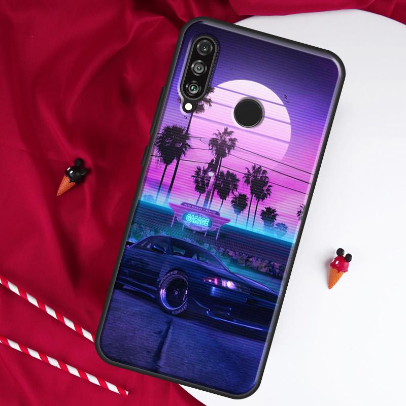 Synthwave 80's Retro Neon vaporwave For Huawei Nova 8i 7i 11i 12i 12s 9 10 SE Y90 Y60 Y70 Y72 Y61 Y91 P30 P40 Lite P60 Pro Case