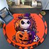 1pc Jack Skellington Pattern Round Area Rug , Bedroom Living Room Floor Mat , Playroom Bedroom Living Room Indoor Decor Rug , Aesthetic Room