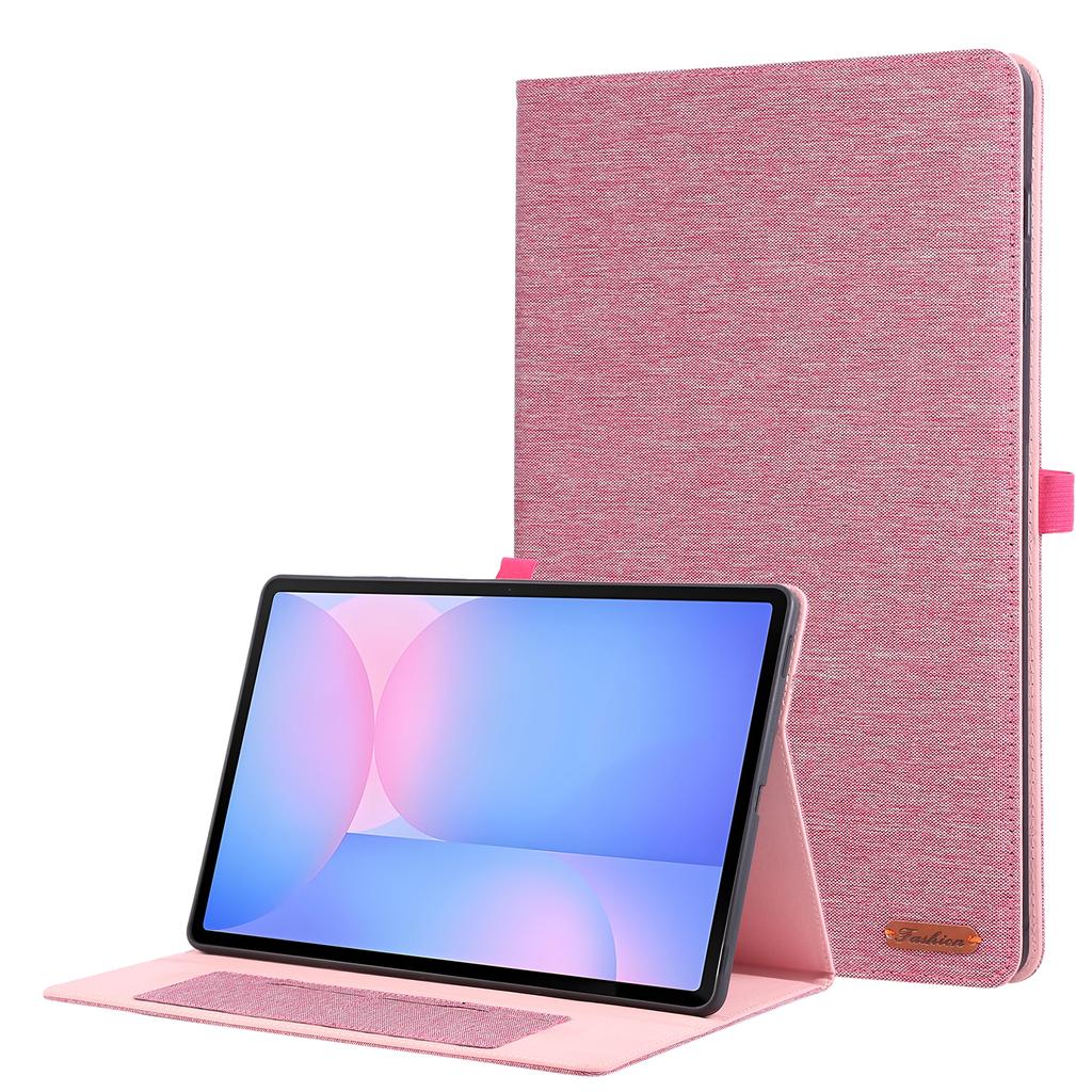 For Samsung Galaxy Tab S10 FE+ Leather Case Card Holder Cloth Texture Tablet Stand Cover