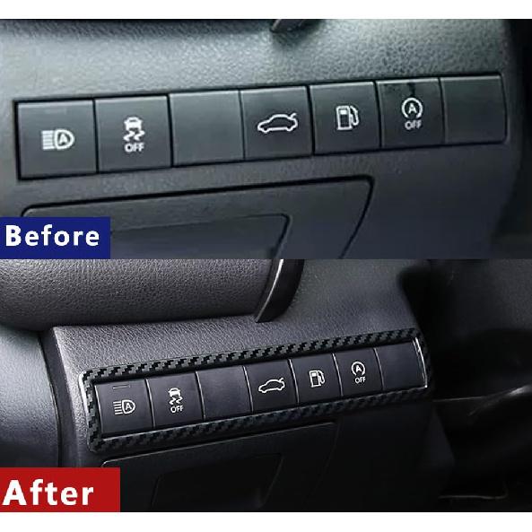 ERIDANUS Auto Accessories Fit for Toyota Camry 2020 2019 2018 Headlight Switch Control Trim (Not for 2023 2022 2021) (Carbon Fiber Style) ABS 1 PCS