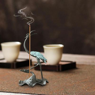Crane Censer Incense Burner Desktop Retro Style Decorative Yoga Tea Pet Decors Dining Room Furnace