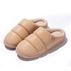 Home PU Leather Waterproof Cotton Slippers Autumn and Winter Floor Mop Non-slip Indoor Couple 2025 New Simple