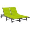 VidaXL Acacia 2-Seater Garden Chaise Lounge with Cushion Outdoor Sunbed Patio Lounge Chair 3061400