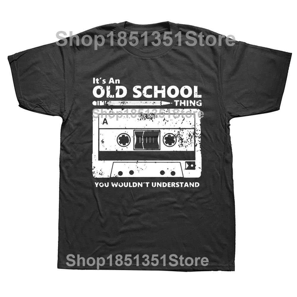Funny Cassette Tape Headphones Old School Dj T Shirts Graphic Cotton Streetwear Short Sleeve Birthday Gifts Summer Style Tshirt
