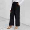 Frühling und Herbst Damenhosen, lässige Hosen mit hoher Taille und weitem Bein, gerade Pendler-Freizeithosen