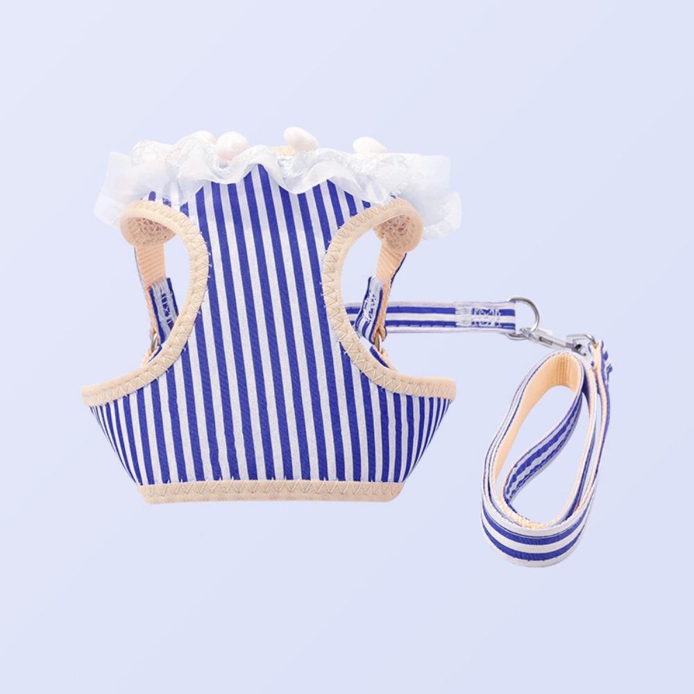 

Популярный в Douyin поводок для домашней собаки, милая шлейка, поводок для выгула кошки, поводок для маленькой собаки, собачья цепь, собачий поводок, товары S [Recommended weight 3-4 kg] темно-синий