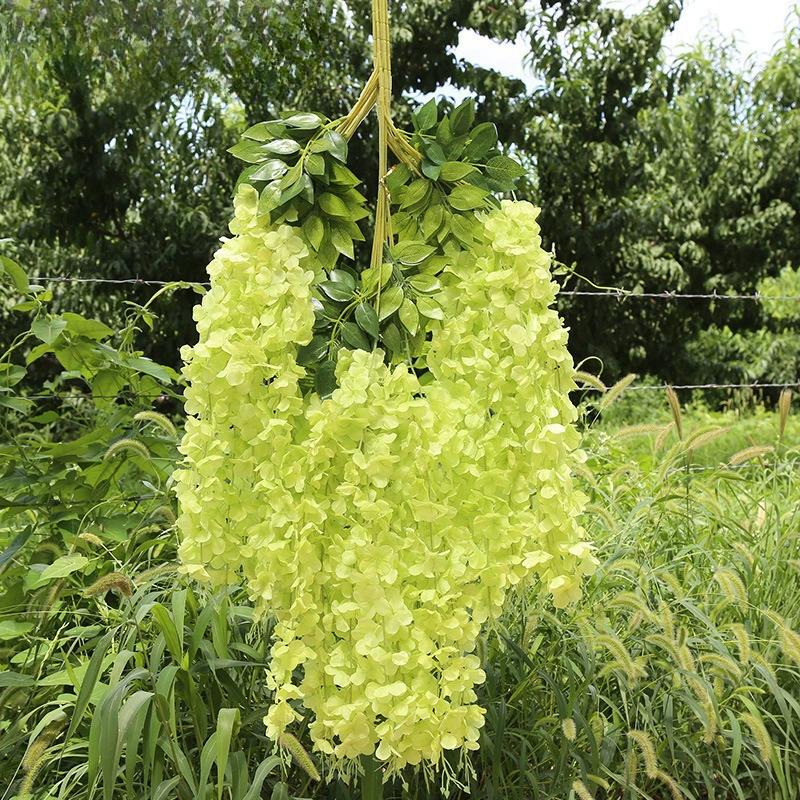 

12pcs Artificial Wisteria Flowers String Hanging Garland Decor Fake Flower Outdoor Wedding Garden Arch Home Party Decoration 12Pcs зелений
