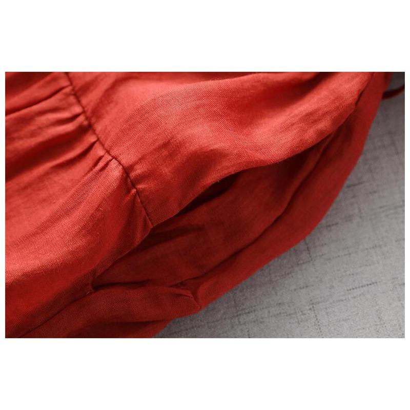 Literarisches Retro-Kleid für Damen, hautfreundlich, große Größe, mit sieben Ärmeln, hohle, lockere Taille