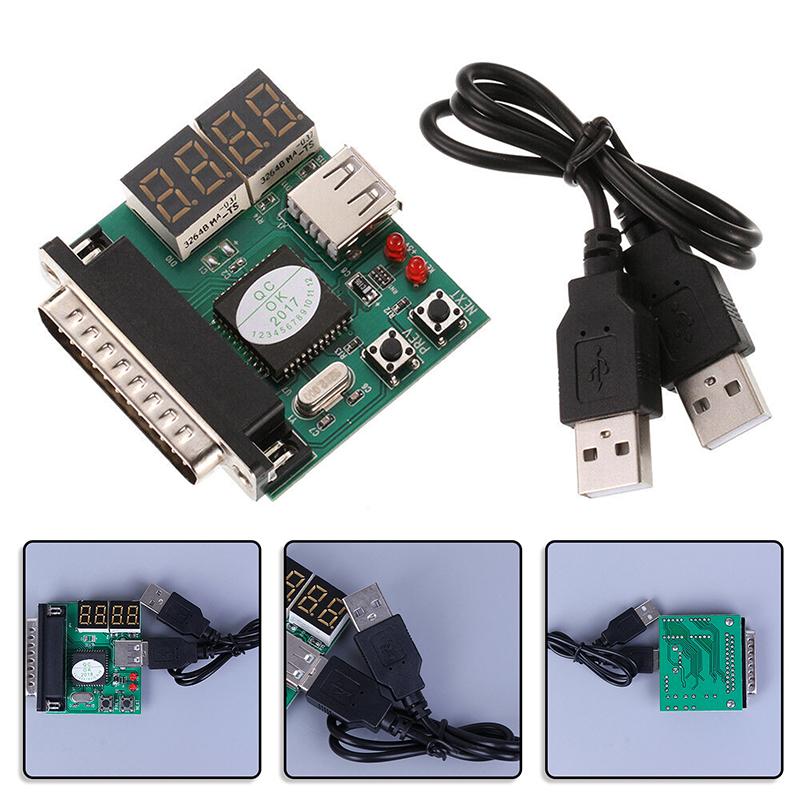 Laptop Computer 25Pin Diagnostic Card with USB Parallel Port PC Motherboard Analyzer 4-Digit Analysis Post Tester