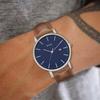 BUREI Leather Popular Simple Perfect for Commuting Men's Watch, Brand, Analog, Waterproof, Stylish, (Blue-Brown) [Used]