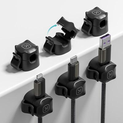 3/6PCS Cable Clips Cable Smooth Adjustable Cord Holder Under Desk Cable Management Wire Keeper Cable Organizer Holder