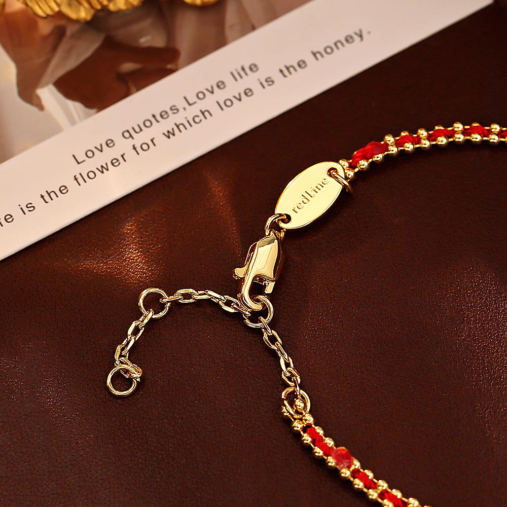 Chinese-Inspired Festive Gourd Fulu Bracelet: Gold-Plated, High-End Fashion, New Chinese Style Jewelry.