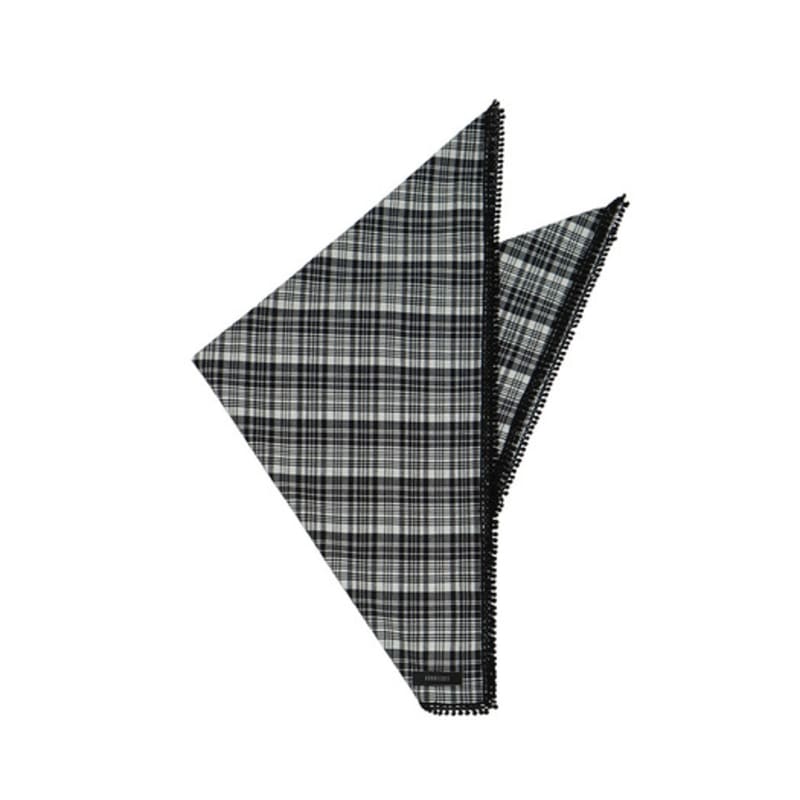 

KOOKEESEE Check Lace Scarf (black) black