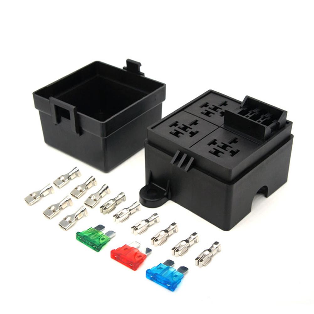 DC12V/24V Auto Car Truck 3 Way Fuse Holder Relay Holder Circuit Fuse Relay Holder 4-Pin or 5-Pin 40A 80A Relays
