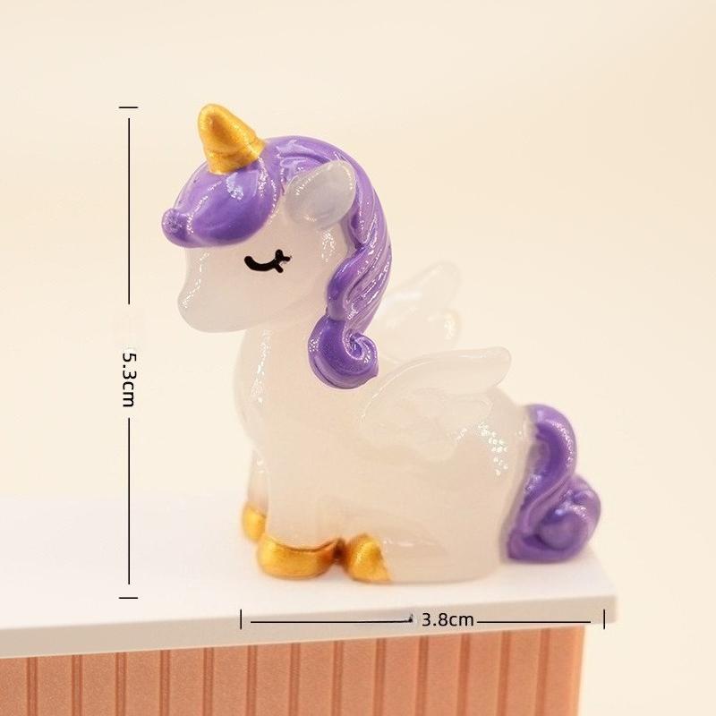 Year of The Horse Luminous Unicorn Creative Home Office Desktop Decoration Resin Decoration Trendy Cute Blind Box Accessories