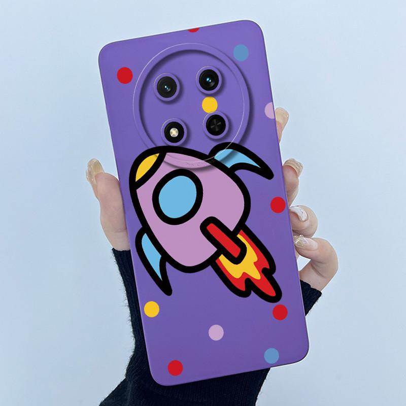 For Honor Magic 7 Lite Case Cute Cartoon Liquid Silicone Camera Lens Protector Phone Cases For Honor Magic7 Lite 5G Back Cover