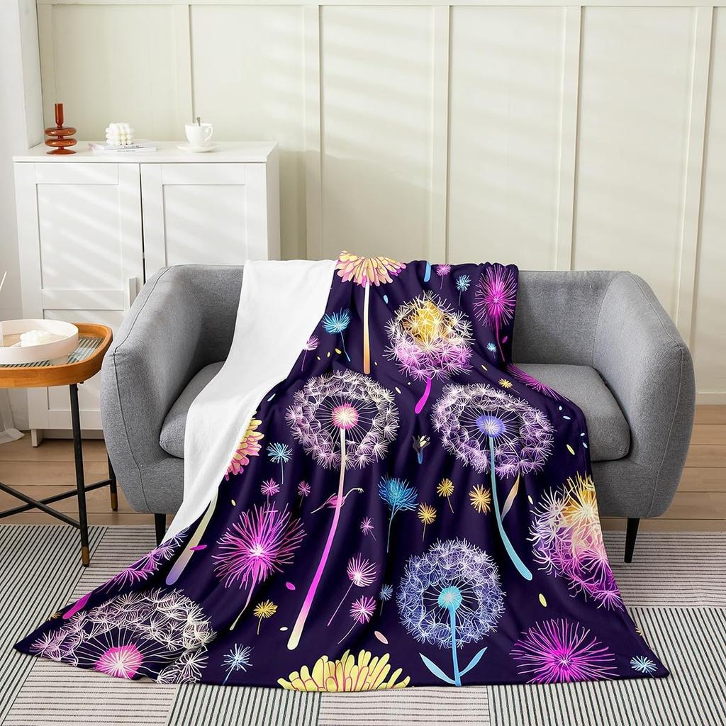 Japanese Floral Throw Blanket X Plush Cherry Blossoms Flannel Fleece for Sofa Couch Kids Room Decor