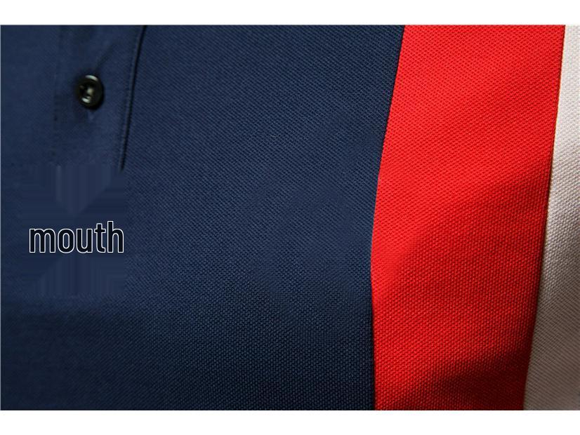2021 Summer Color Block Striped Polo Shirt: European Size Men's Casual Short Sleeve T-Shirt
