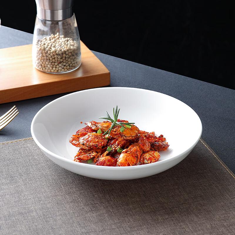 Ruhan Pure White Ceramic Deep Plate