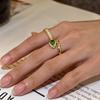 New Green Eyes, Snake Bone Shape, Open Ring, Emerald Ring, Women'S Light Luxury Advanced Sense Index Finger Ring