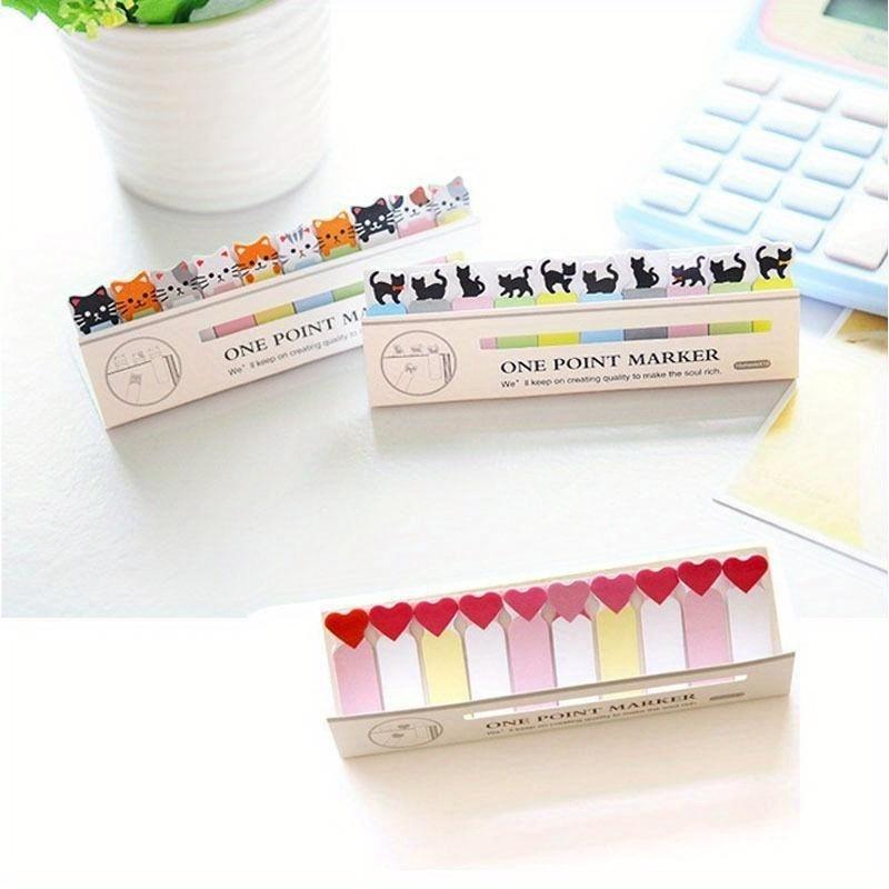 2Pcs Desenho Animado Animal Urso Gato Coração Sapo Adesivo Material Escolar Escritório