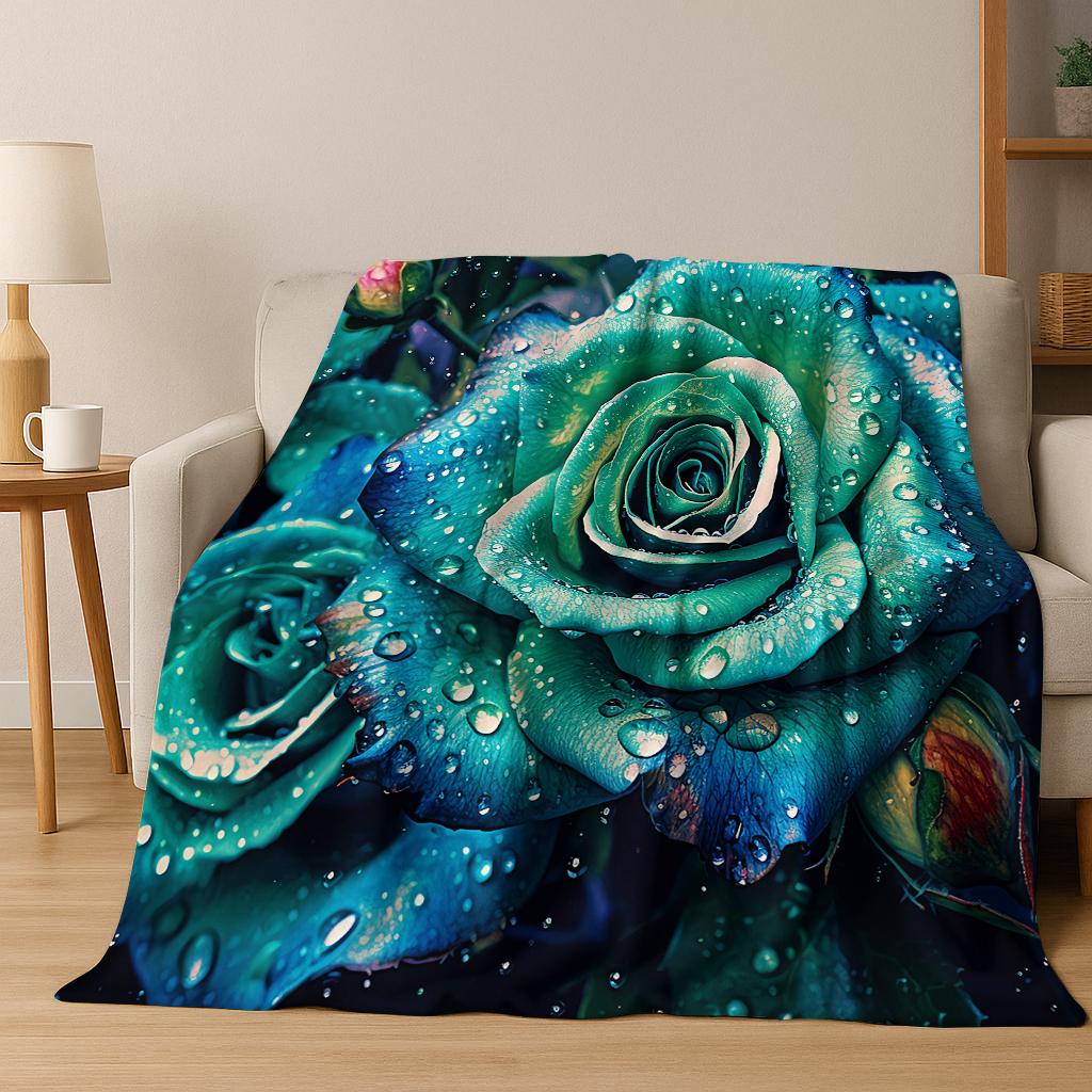 

1 шт. Плед в скандинавском стиле с красочным цветочным принтом, мягкий и теплый для спальни или гостиной, идеально подходит для путешествий и в качестве подарка 30x40in