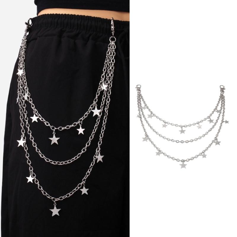 Metal Star Pendant Waist Chain for Women Trousers Chain Waist Decorative Chain Casual Waist Ornaments Girl Birthday Gift