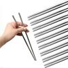 Vacuum Chopsticks 10 Pairs For Asian Party Korean Restaurants Reble Dishwasher Safe Lightweight Stainless Steel Chopsticks Non-Slip