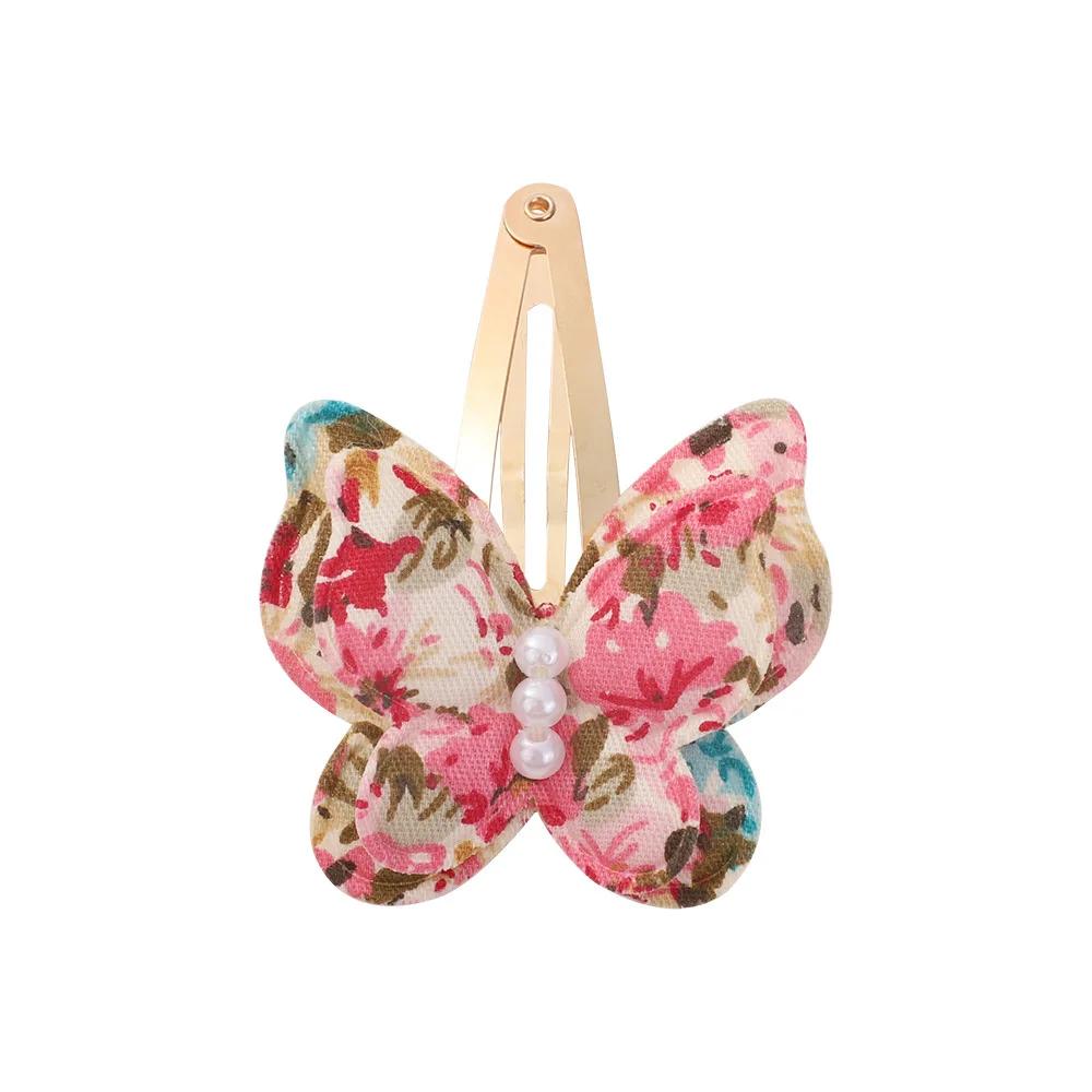 40 Style Butterfly Hair Clips Print Alloy Hairpin Simulated Pearl Bow Hair Clip Kids Hairbangs Diy Korean Accessories