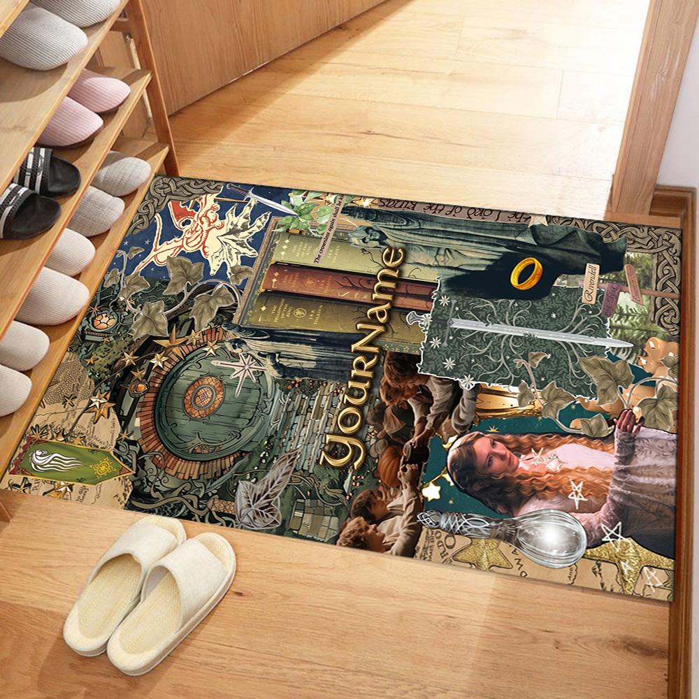 Gothic Illustrations Customize Your Name Floor Rug Office Rug Design for Dining Room Playrooms Outdoor Bedrooms Antislip Carpet Office home decor