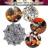 New Halloween Bat Table Runner Lace Web Skeleton Skull Tablecloth Black Fireplace Mantel Scarf Event Party Decoration Supplies