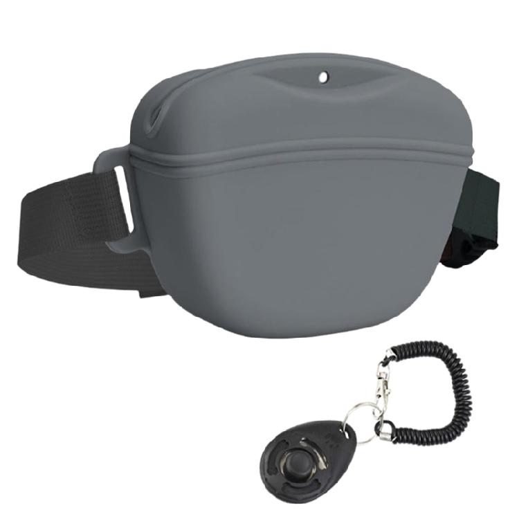 Praktische Haustier-Trainingsentasche mit Trainingsclickern Flexible Silikon-Leckerchentasche mit verstellbarem Hüftgurt
