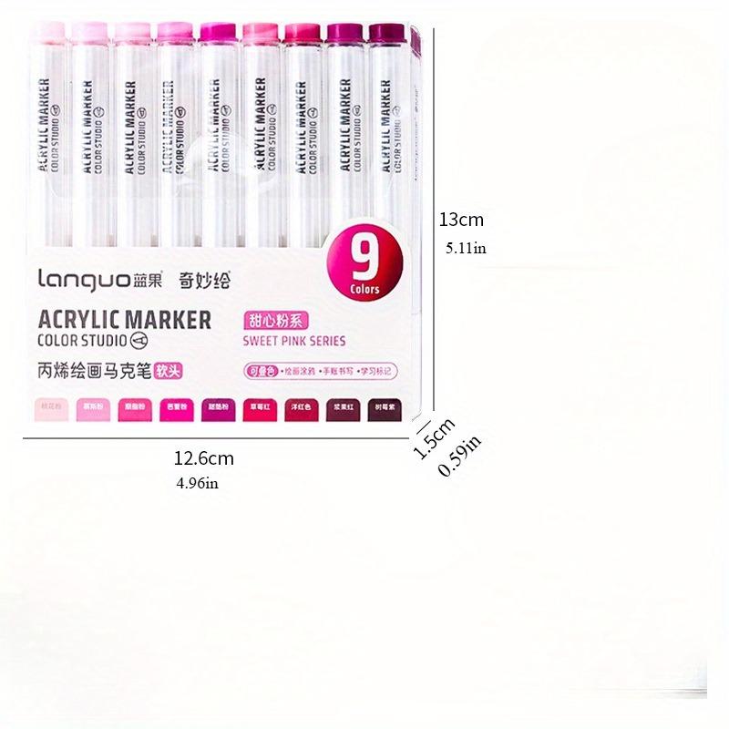 9pcs Opaque Stackable Acrylic Markers,Soft Tip Paint Pens for Rock, Canvas & Art, , Suitable for Christmas Gift Giving