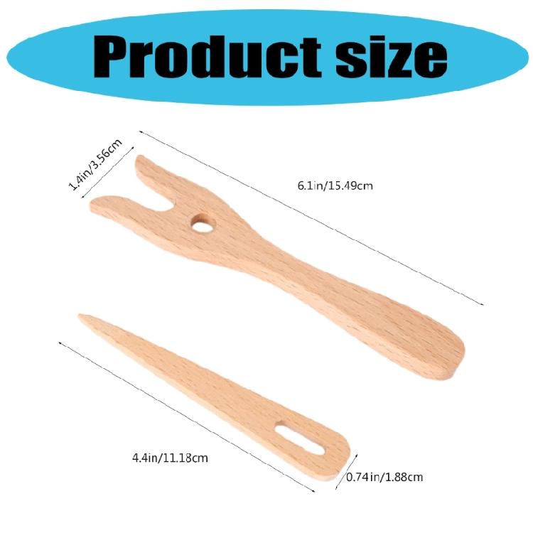 Holz Strickgabel Flechtwerkzeug und Großnadelset Ergonomischer Griff Für Wandteppich Armbänder Flechten Weben Projekt