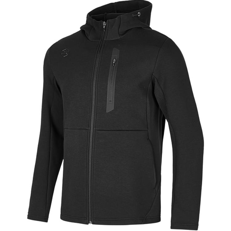Skechers Knitted Hooded Comfortable Jacket Men jackets Carbon-Black P424M006-0018 M