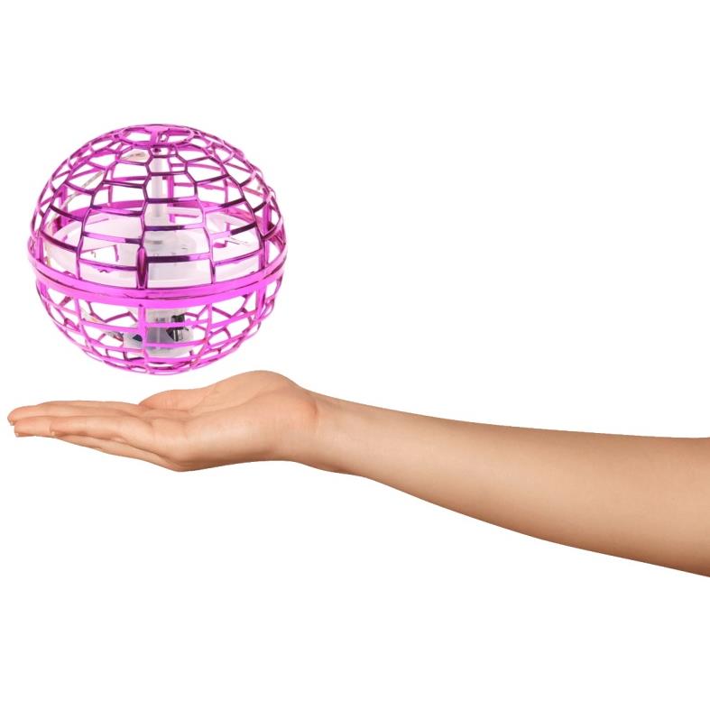 Flying Ufo Ball Lights Up Boomerang Ball Controlled by Hand Pink