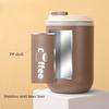 500ml Double Wall Stainless Steel Thermos Cups with Straw Insulated Thermal Mug Vacuum Flasks Coffee Travel Drinks Water Bottle