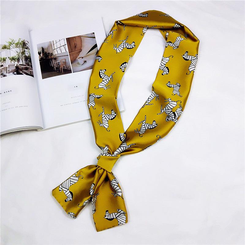 Mały szalik damski długi styl wiosna i jesień dwustronna dekoracja uniwersalny zimowy mały szalik profesjonalny szalik długi szalik akcesorium