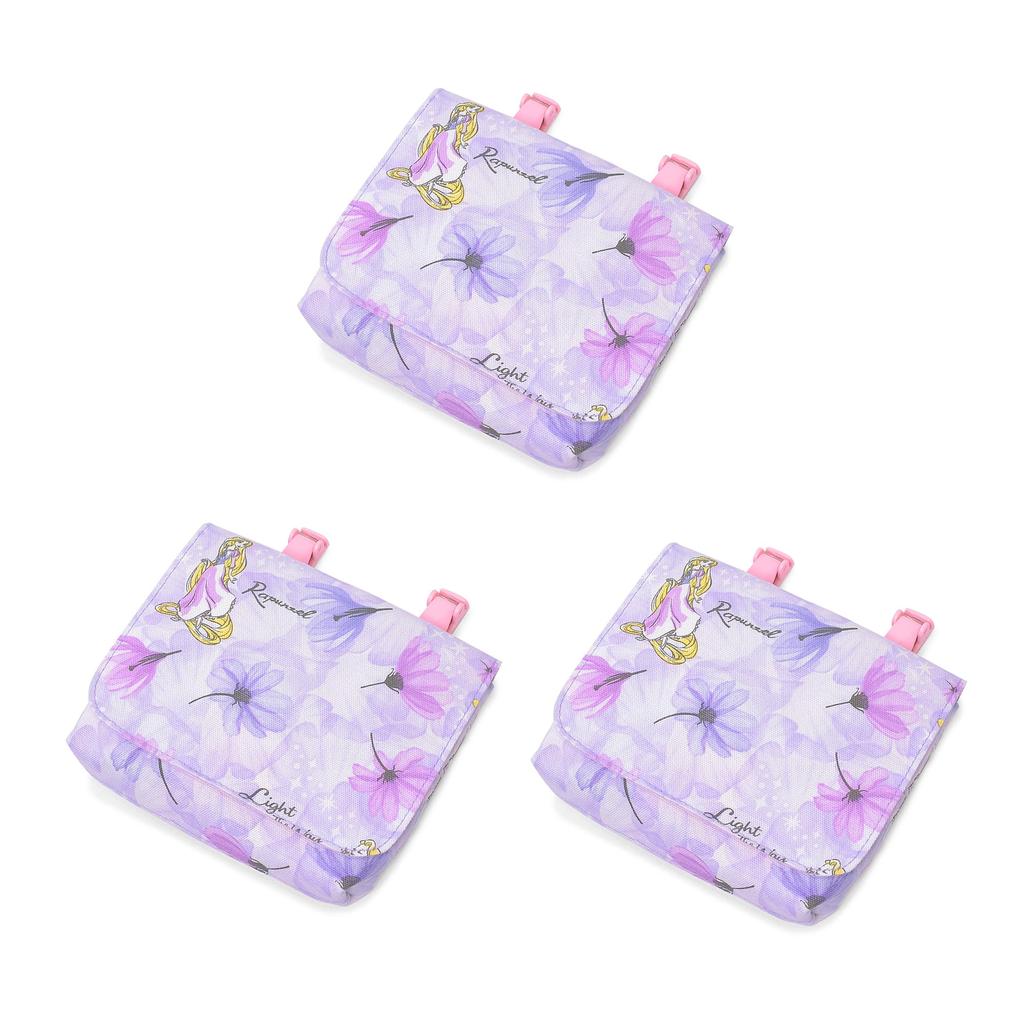 COLORFUL CANDY STYLE Disney [Large] TravelAttached Pockets, Rapunzel Princess Rapunzel, Set of 3, Stylish Kids' Attached Pockets, Travel Pockets,